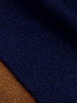 Sciarpa Double Tabacco Navy 100% Cashmere