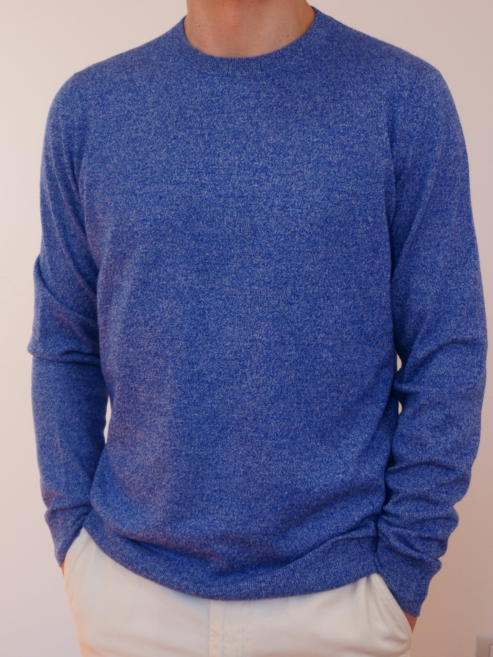 Crew Neck Moulinè Lattementa 100% Cashmere