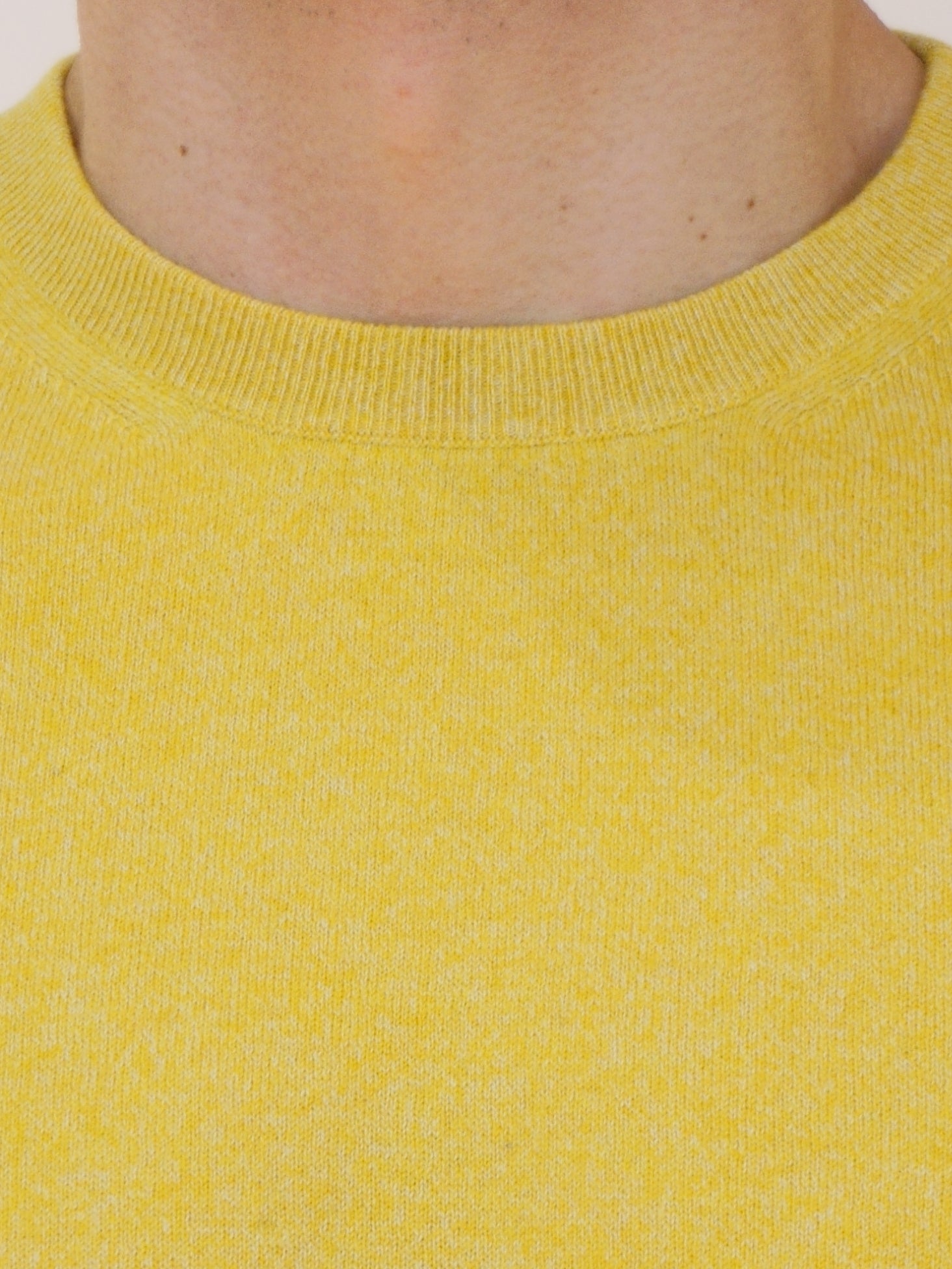 Crew Neck Moulinè Zucchero e Limone 100% Cashmere