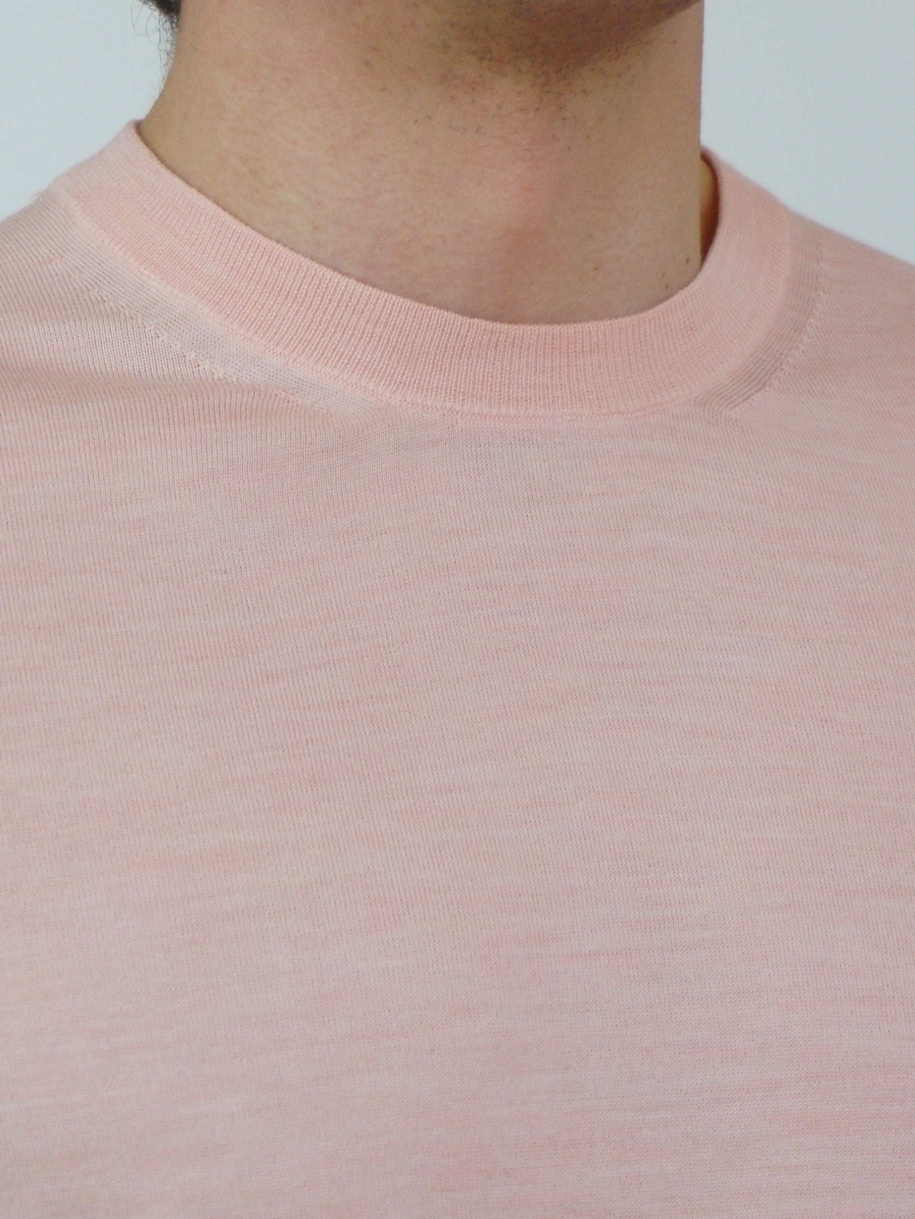 Crew Neck Ultralight Salmon 100% Wool