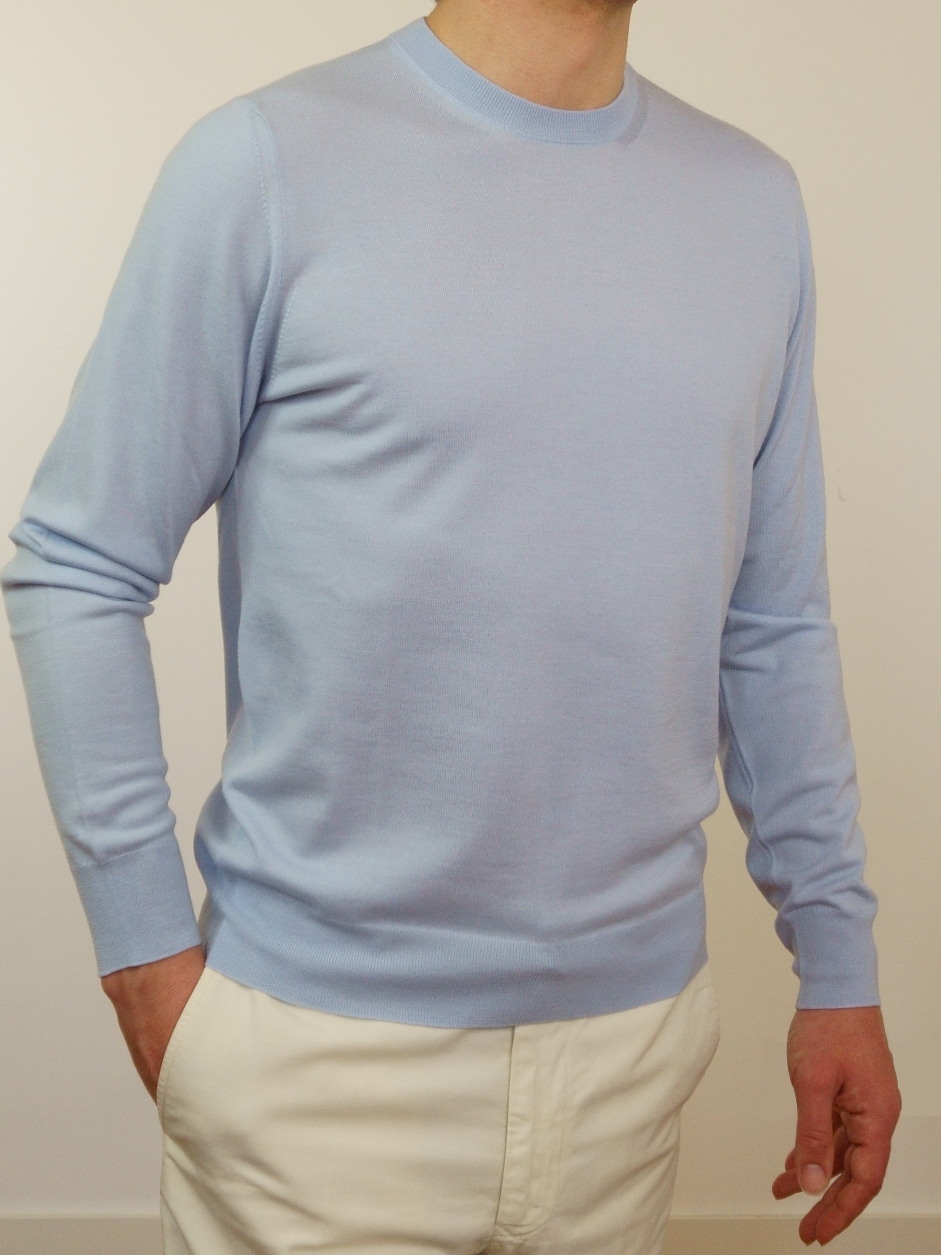 Crew Neck Ultralight Salmon 100% Wool