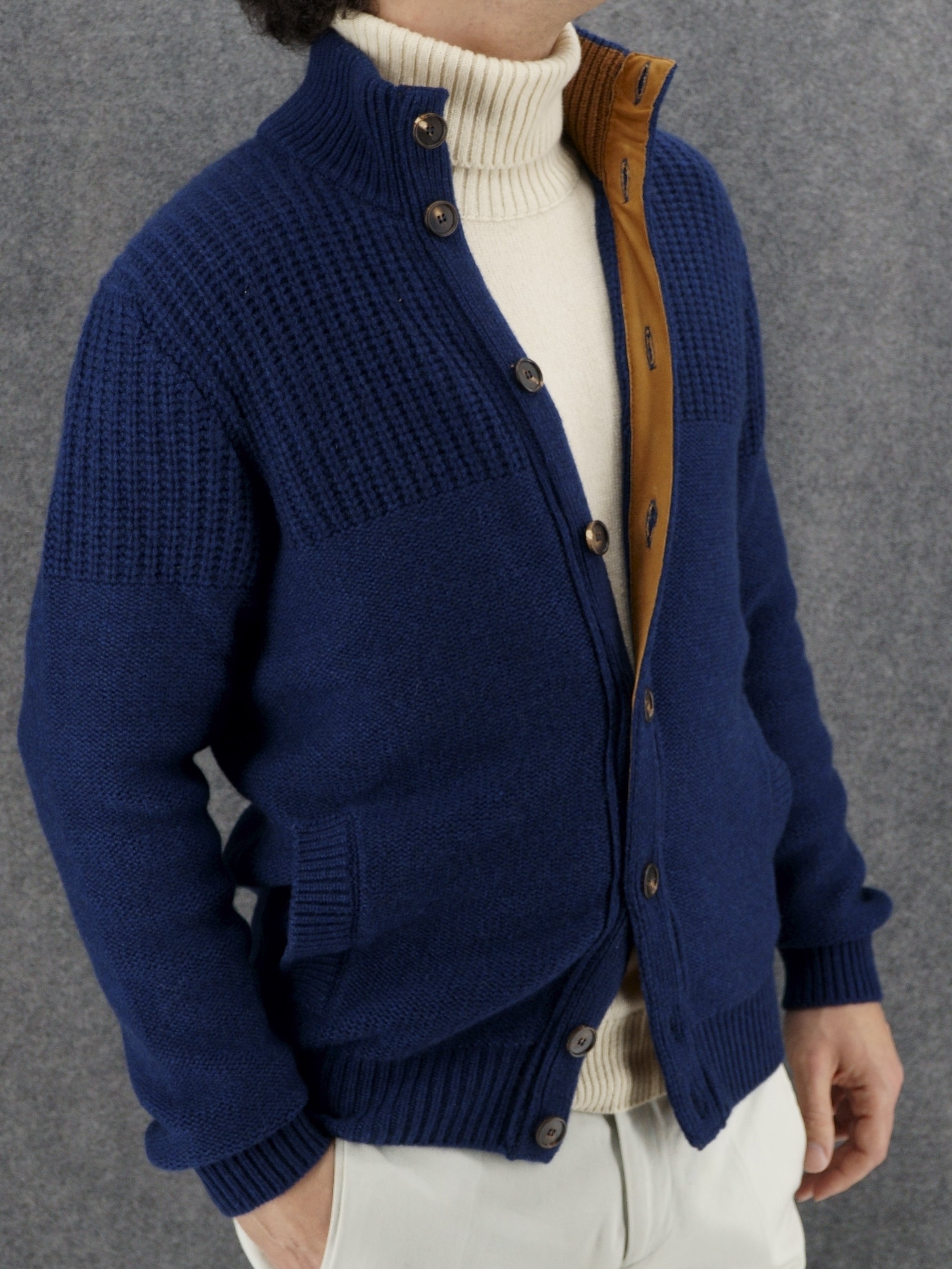 Giacca Pannocchia Blu 100% Cashmere