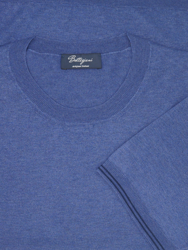 Knitted T-Shirt Denim 100% Silk 