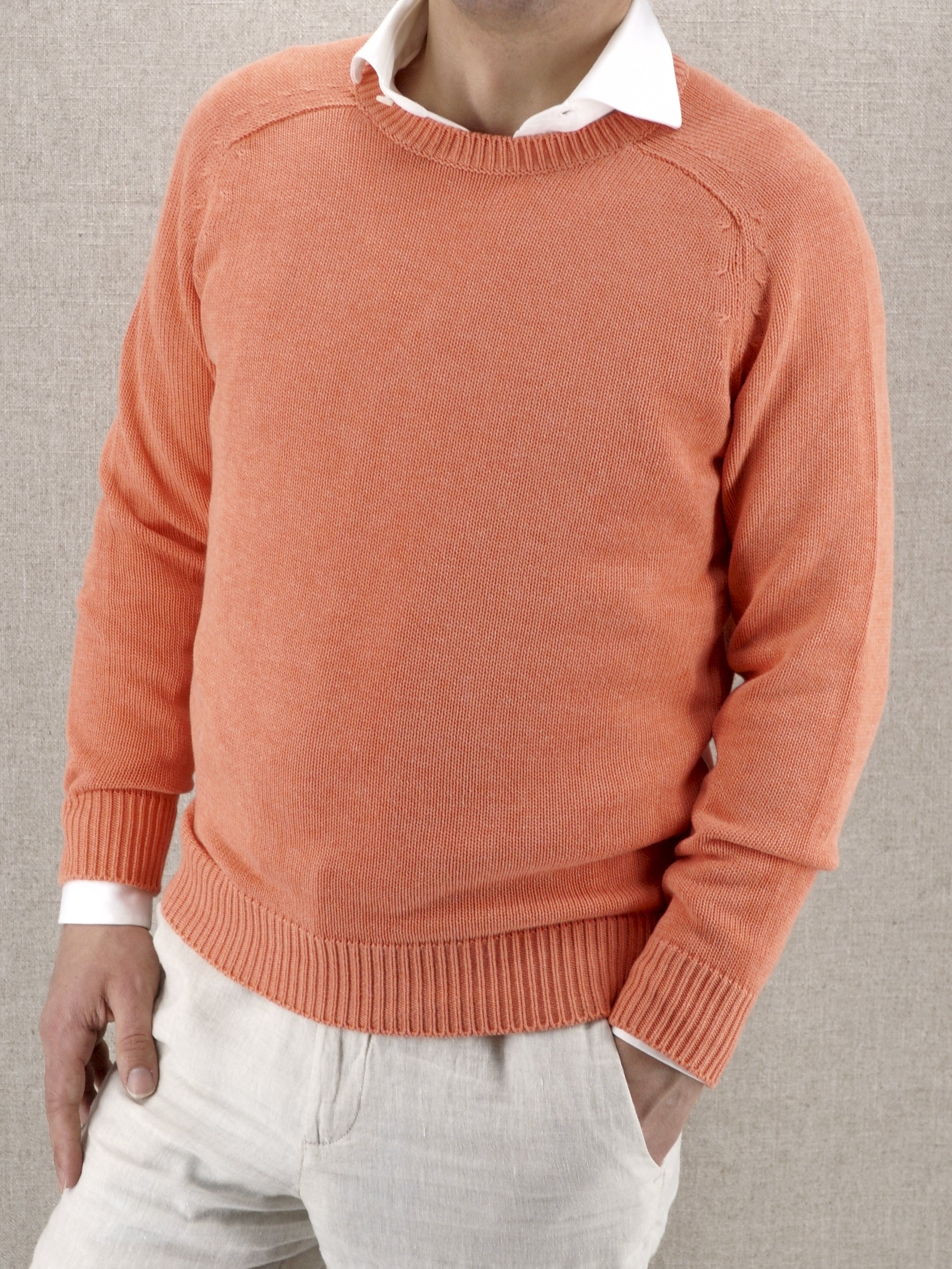 Sella Crew Neck Papaya 100% Cotton 