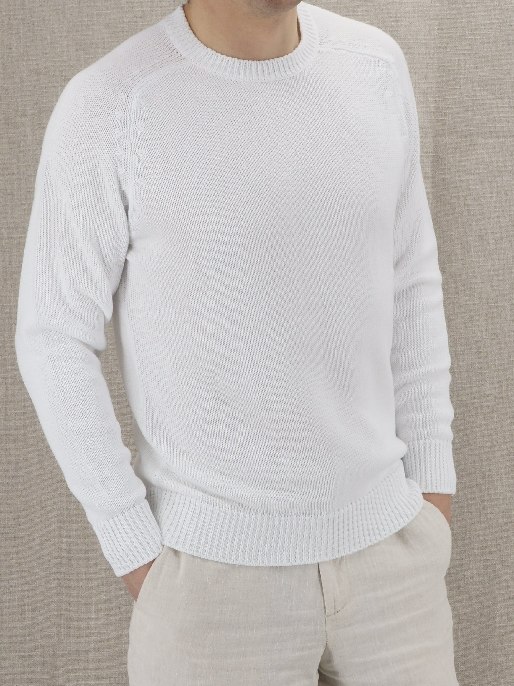 Sella Crew Neck White Milk 100% Cotton 