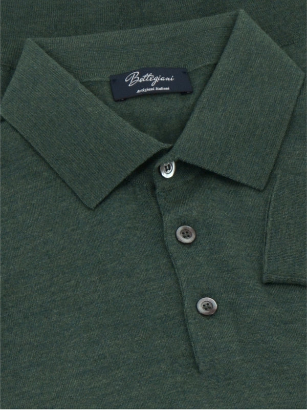 Polo Sweater Ultralight English Green 100% Wool