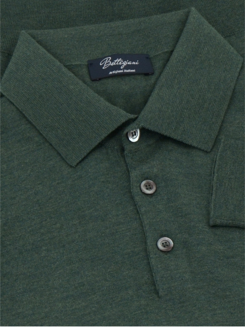Polo in maglia Ultralight English Green 100% Lana