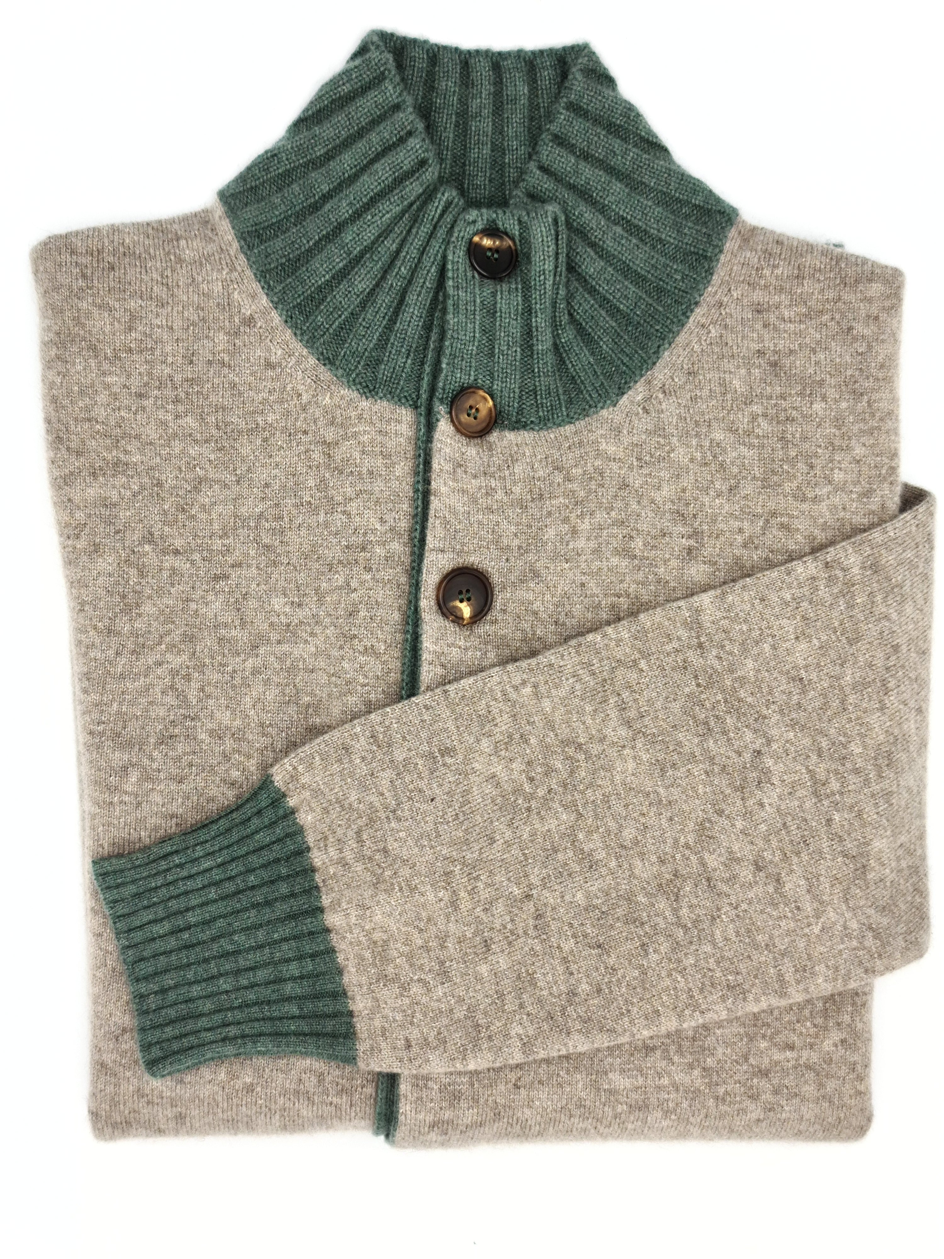 8 Buttons Tortora Racing 100% Cashmere