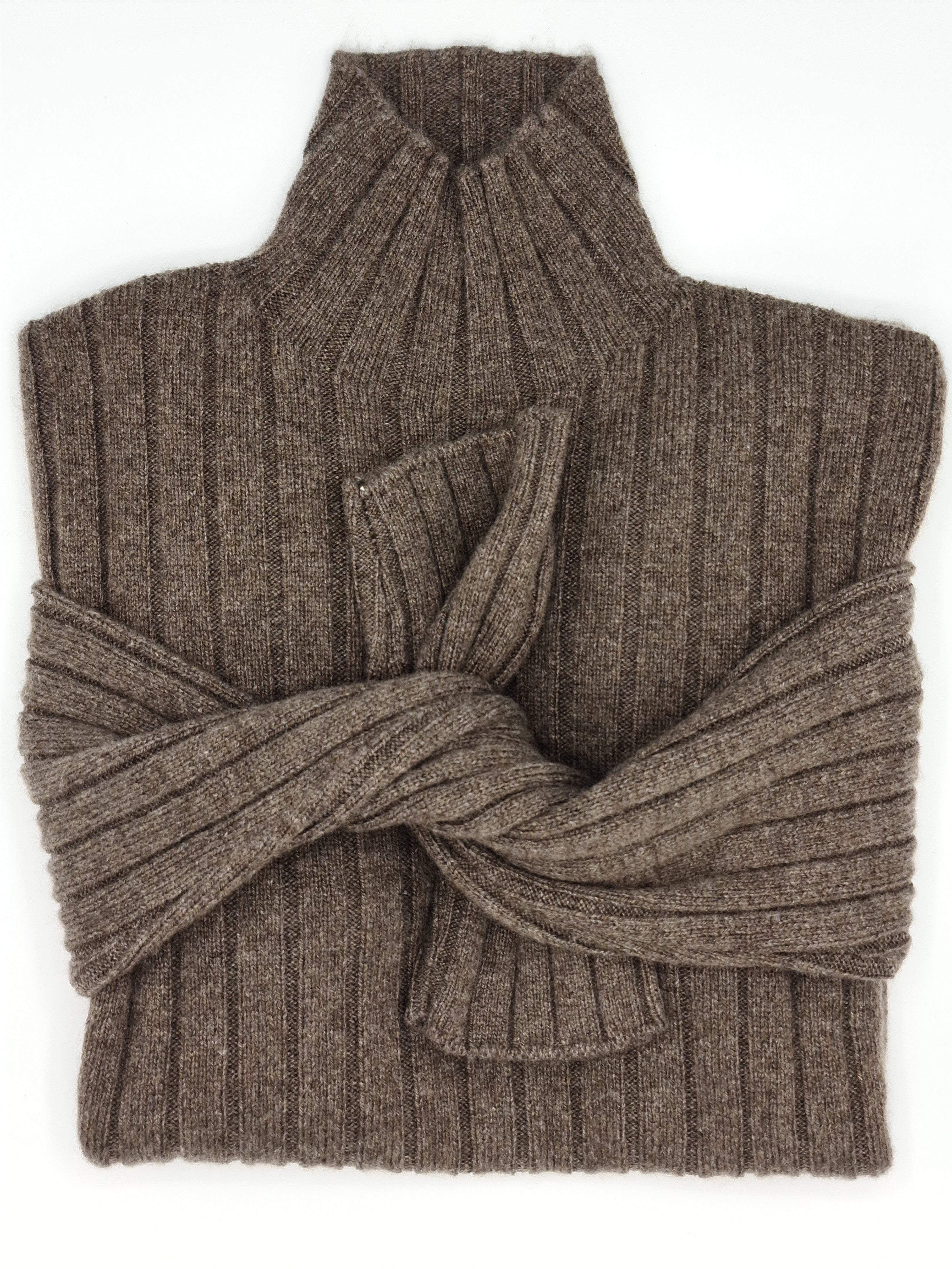 Turtleneck Ribes Brown 100% Cashmere