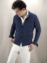 Knitted Camicia Denim 70% Lino 30% Seta