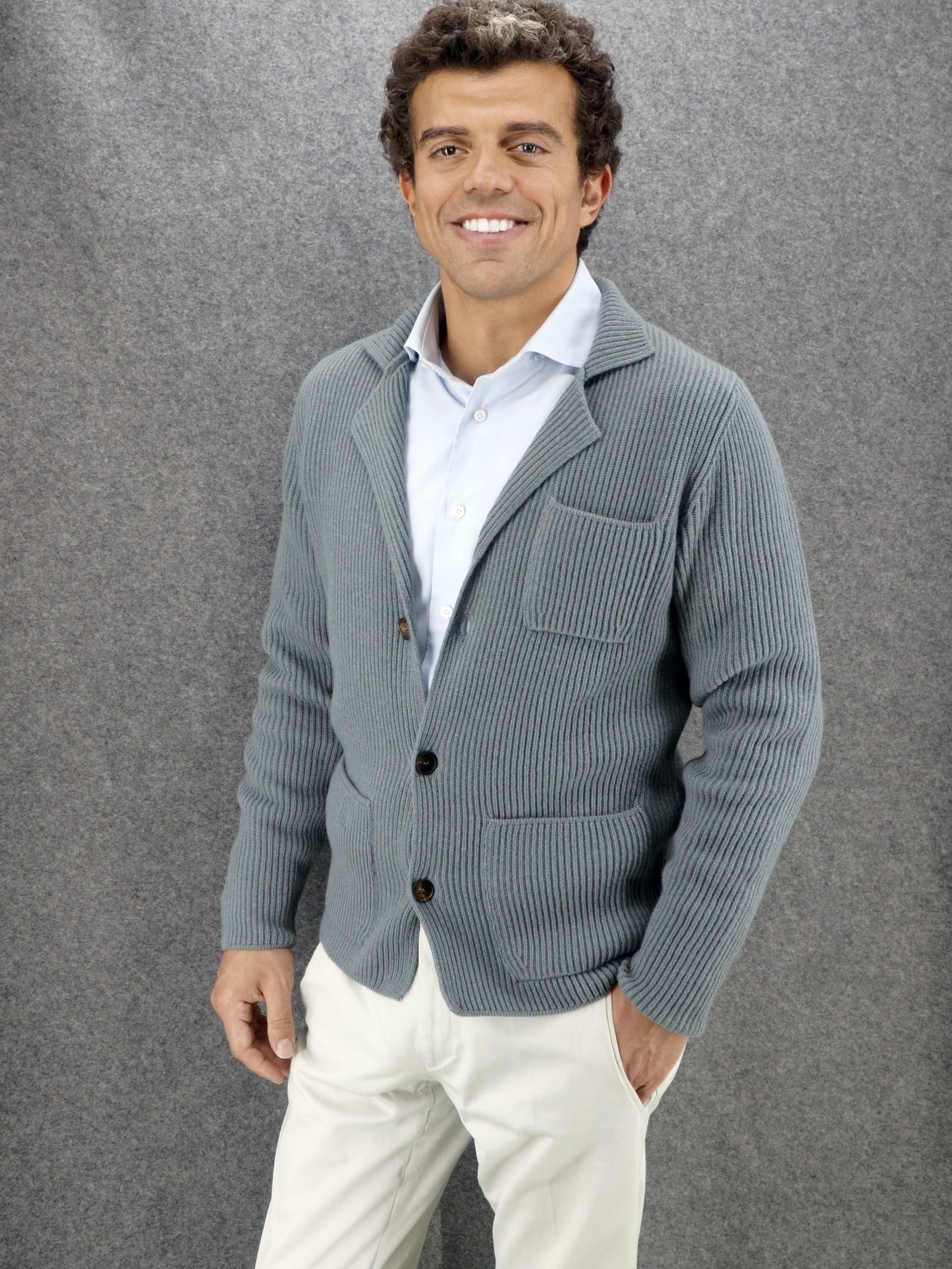 Ribs Jacket Pursiane 100% Cashmere