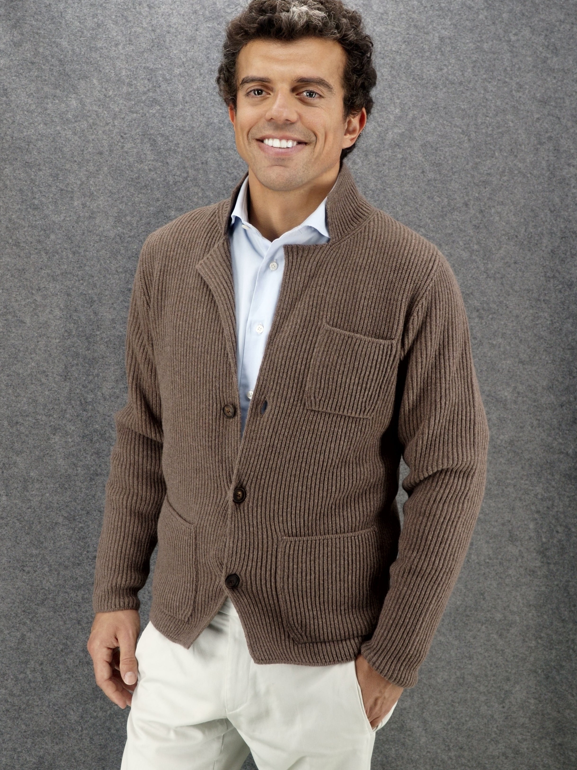 Ribs Jacket Wildebeest 100% Cashmere