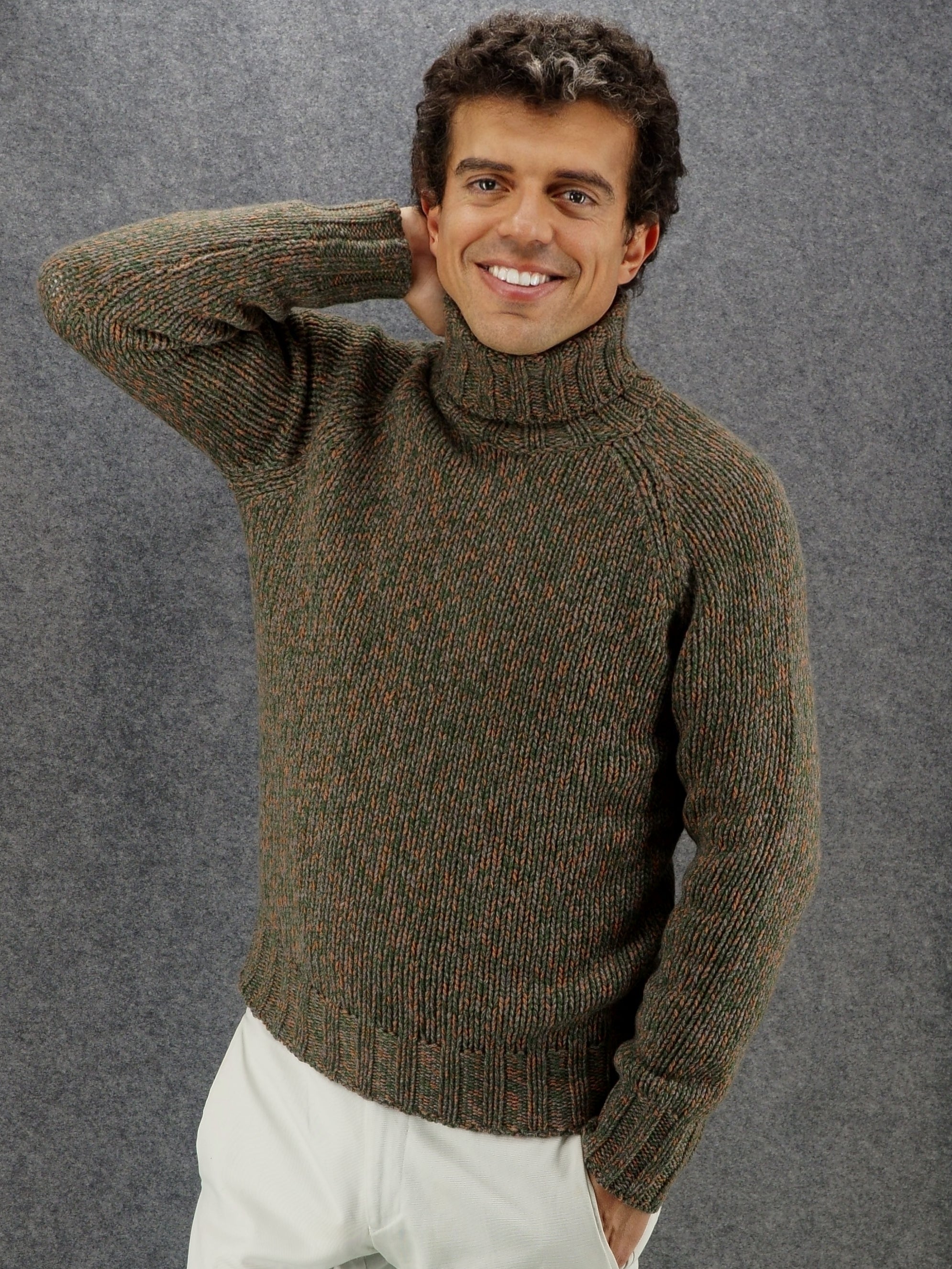 Turtleneck Moulinè Land 100% Cashmere