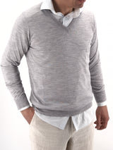 Light Grey V-neck 70% Cashmere 30% Silk