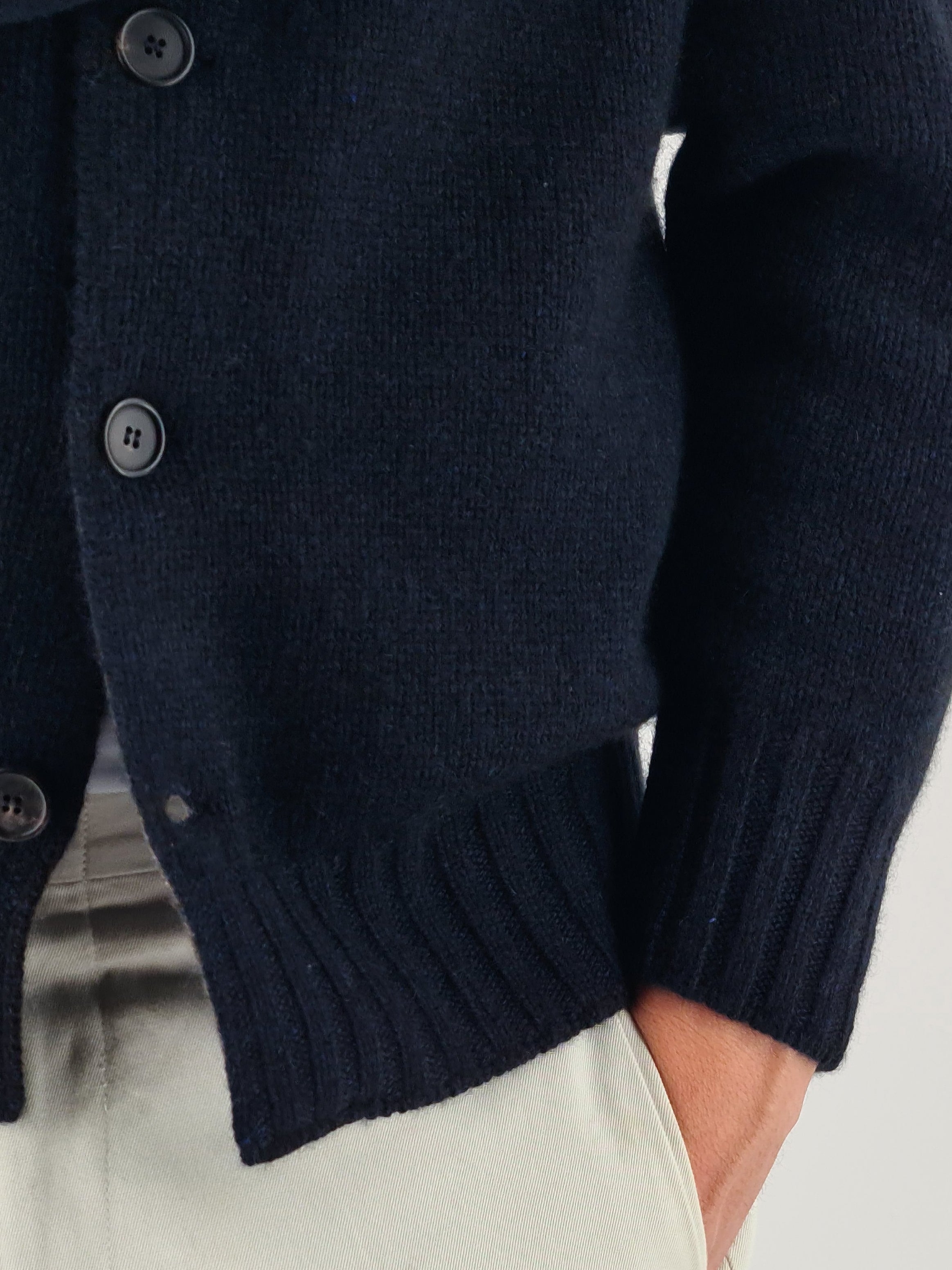 Buttons Jacket Night Blue 100% Cashmere