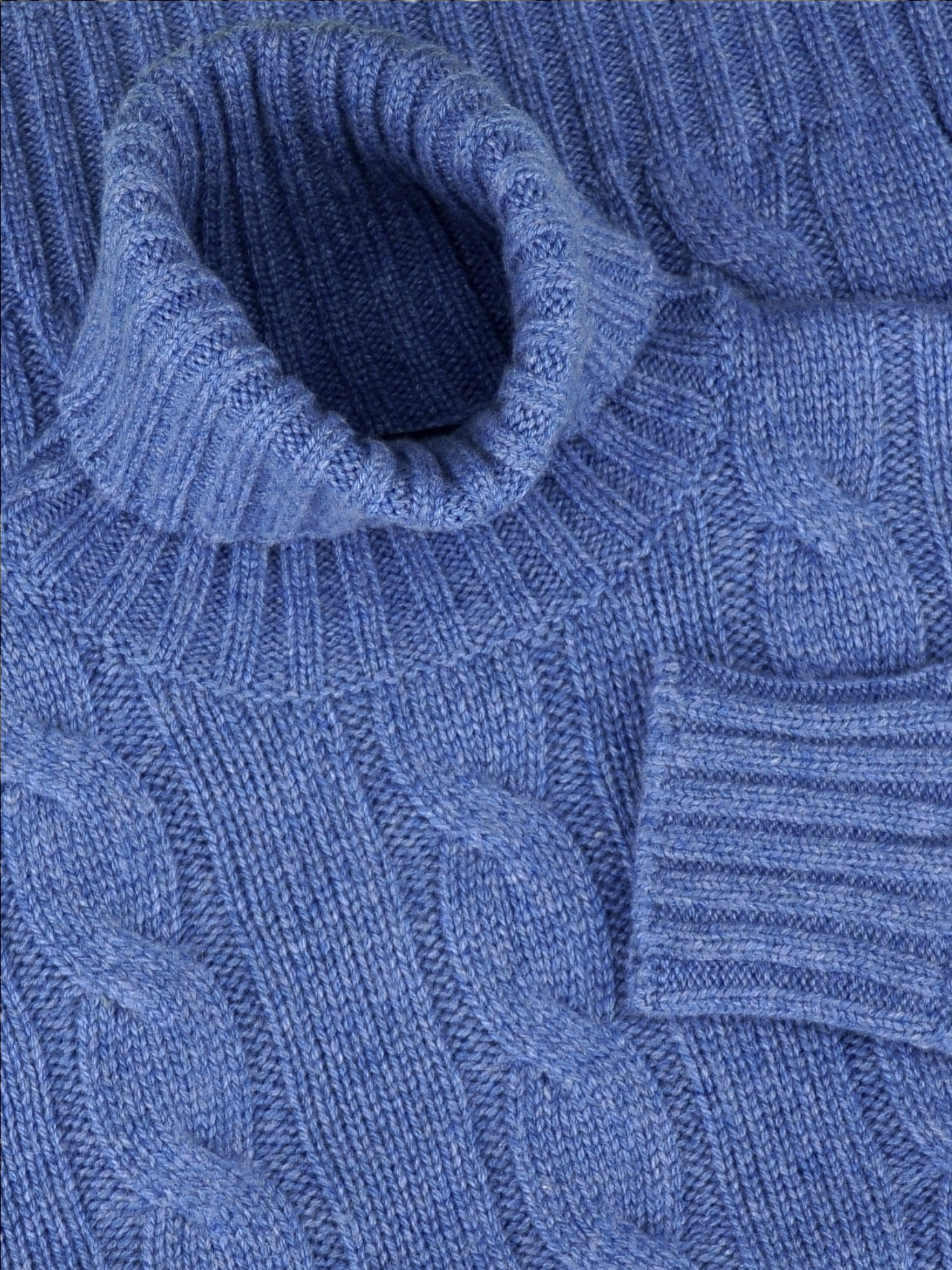 Dolcevita Treccia Larga Blue Denim 100% Cashmere