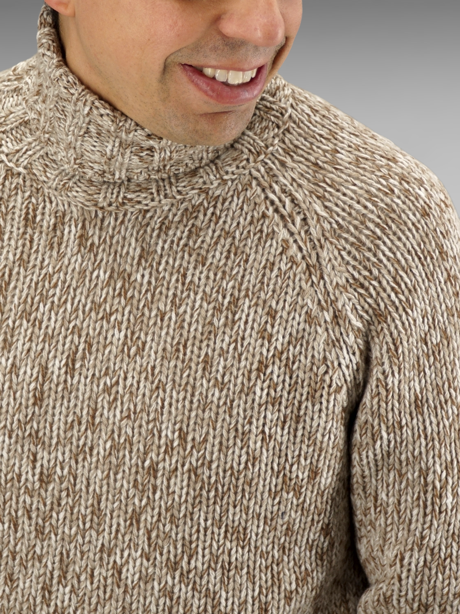 Turtleneck Moulinè Nature 100% Cashmere