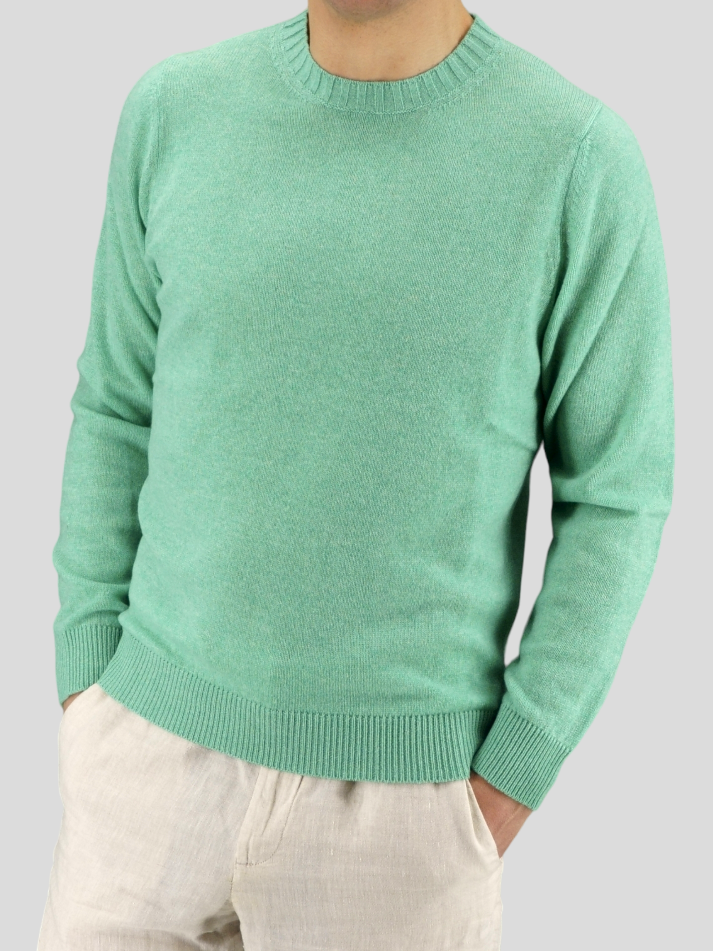 Crew Neck Nuvola Laguna 100% Cashmere