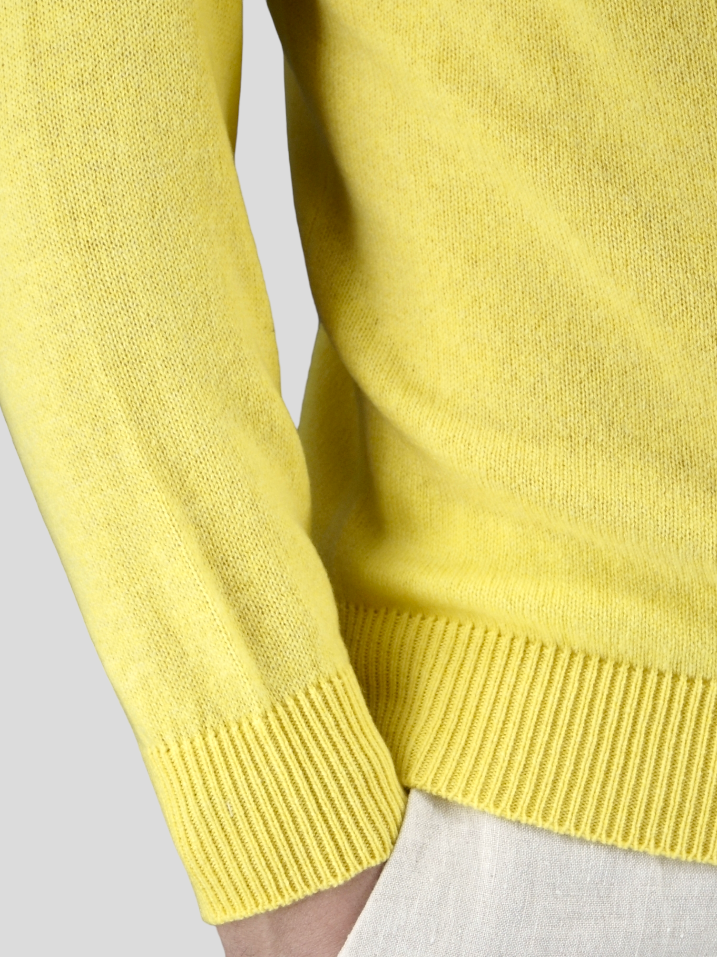 Crew Neck Nuvola Limone 100% Cashmere