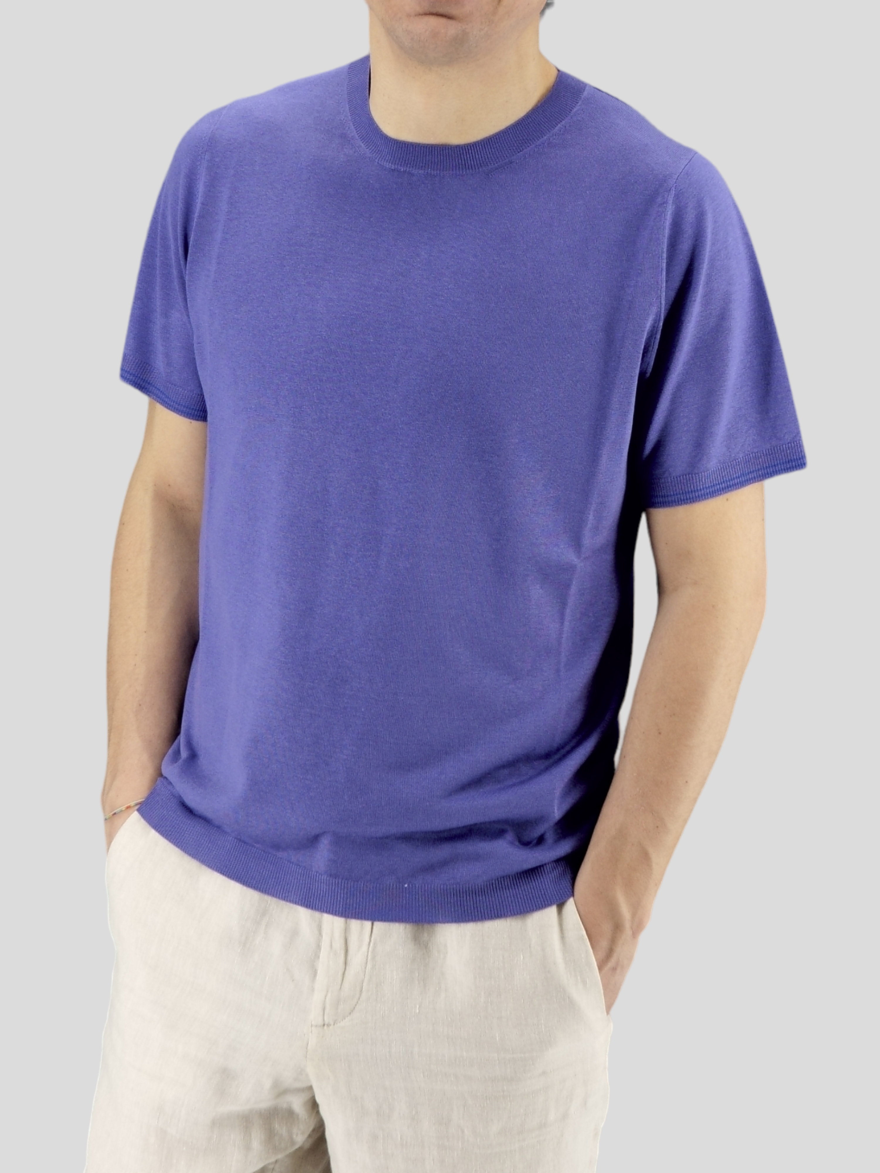 Knitted T-Shirt Very Peri 100% Silk 