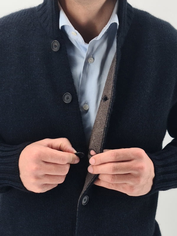 Buttons Jacket Night Blue 100% Cashmere